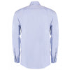 Kustom Kit Men's Light Blue/Navy Premium Long Sleeve Contrast Tailored Fit Oxford Shirt
