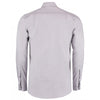 Kustom Kit Men's Silver/Charcoal Premium Long Sleeve Contrast Tailored Fit Oxford Shirt
