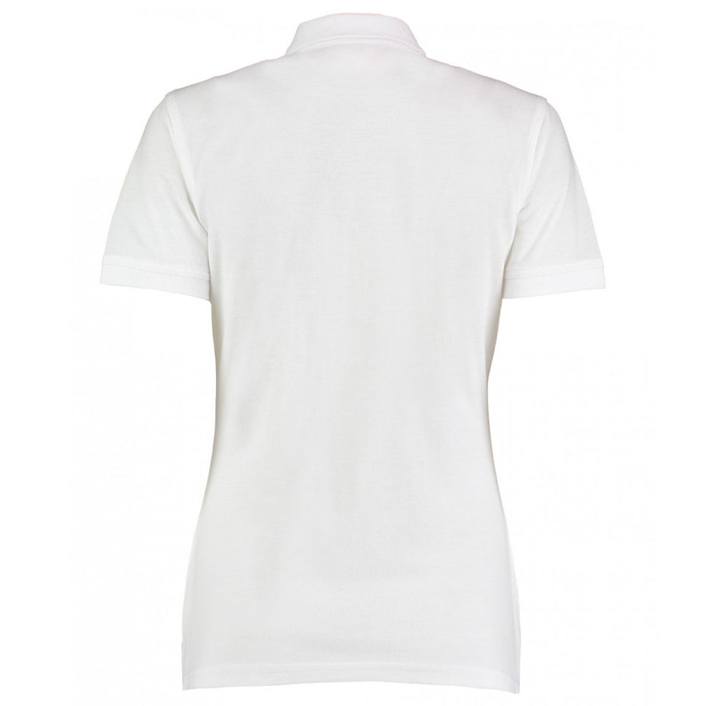 Kustom Kit Women's White Klassic Slim Fit Pique Polo Shirt