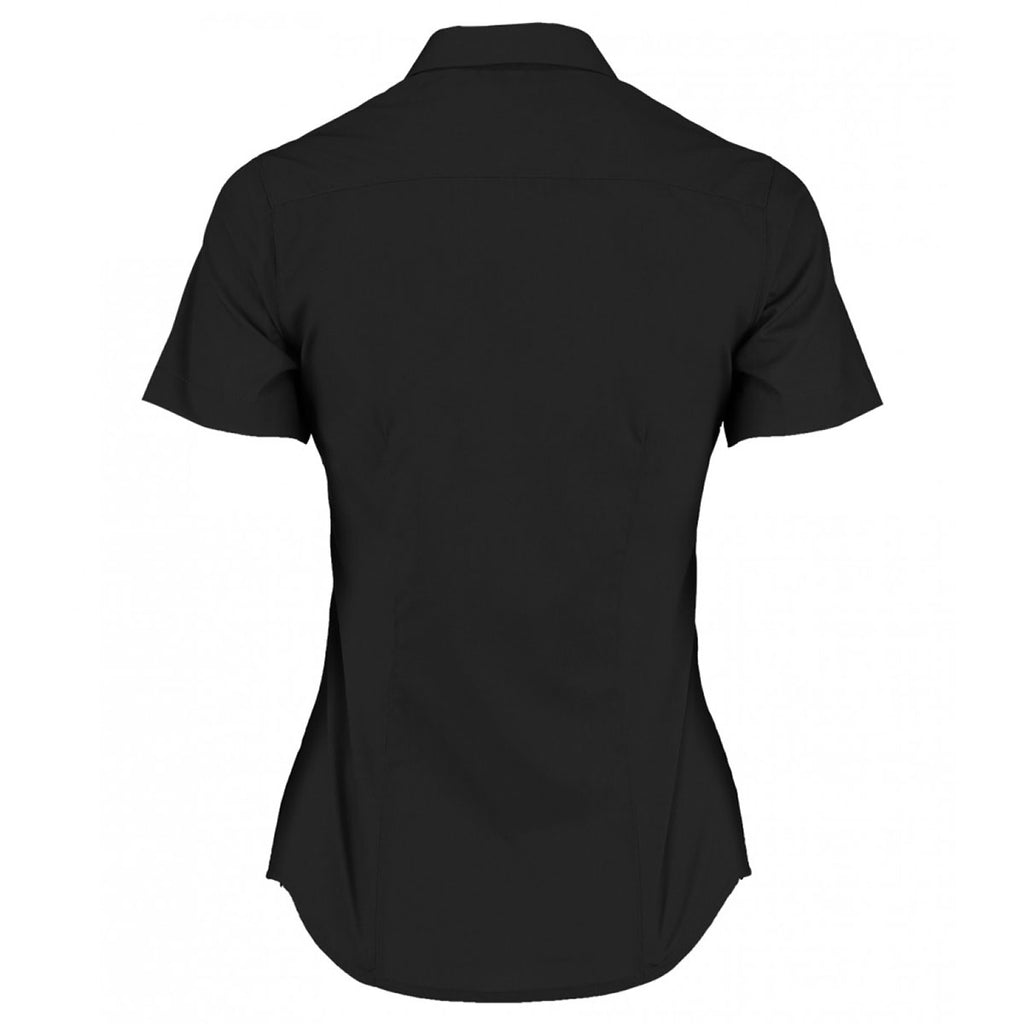 Kustom Kit Women's Black Short Sleeve Tailored Poplin Shirt