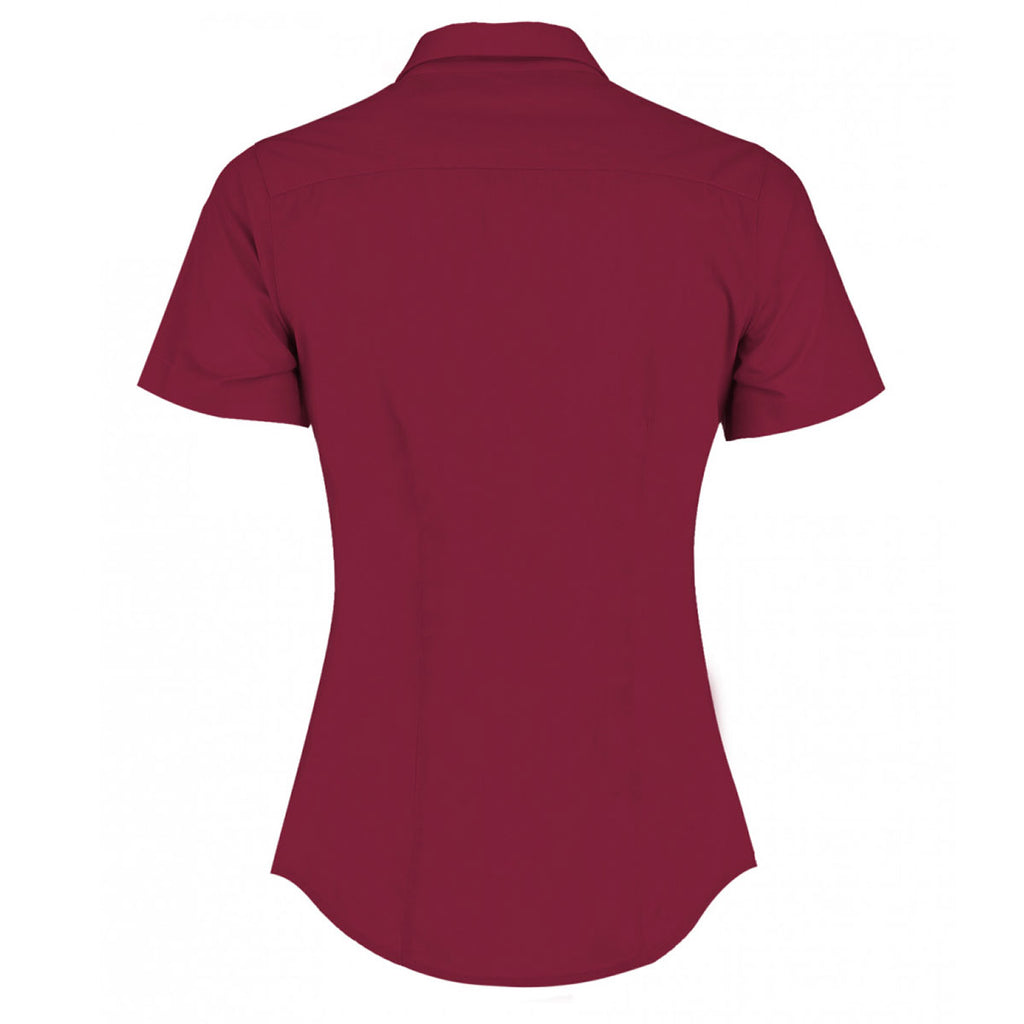 Kustom Kit Women's Claret Short Sleeve Tailored Poplin Shirt