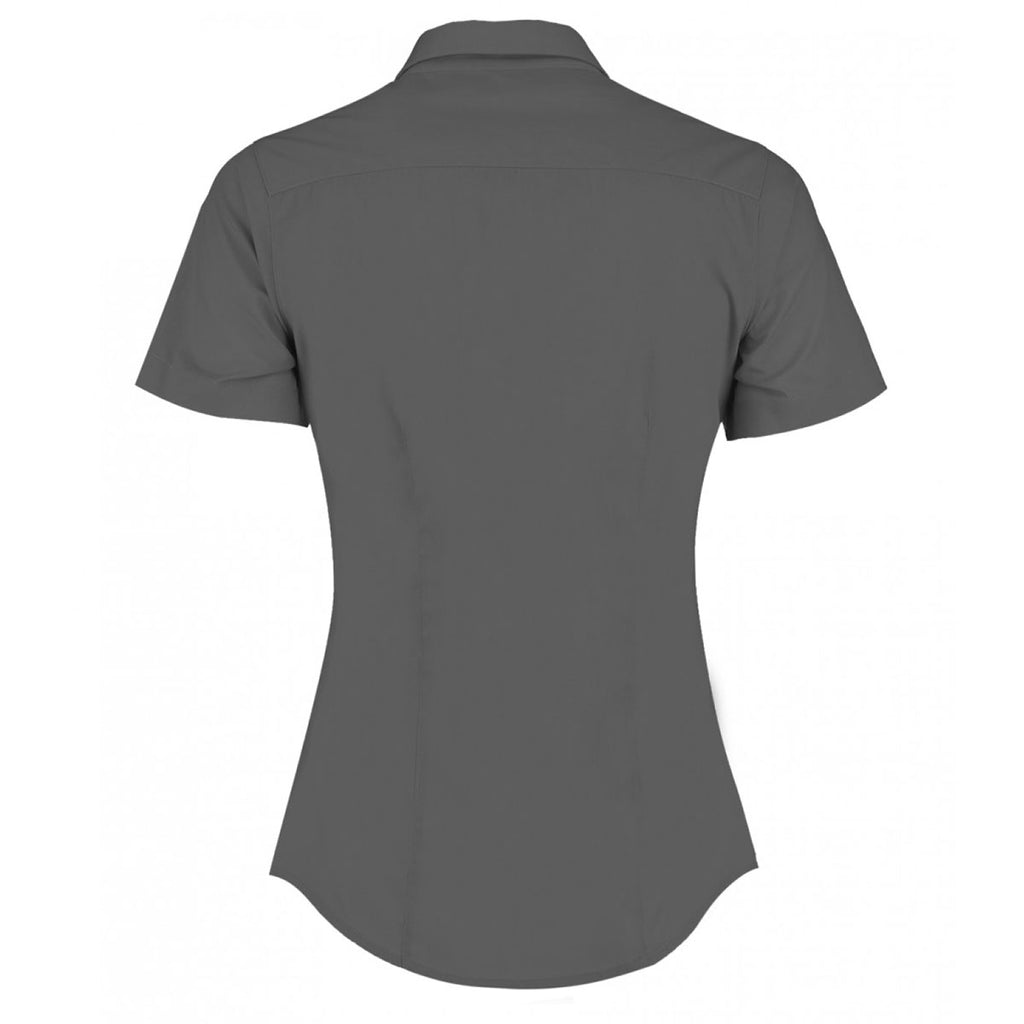 Kustom Kit Women's Graphite Short Sleeve Tailored Poplin Shirt