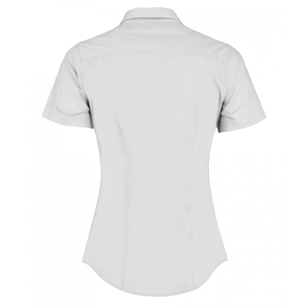 Kustom Kit Women's White Short Sleeve Tailored Poplin Shirt