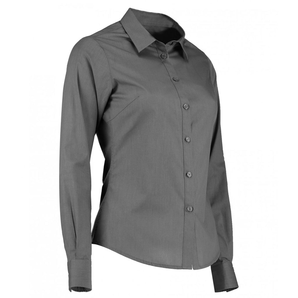 Kustom Kit Women's Graphite Long Sleeve Tailored Poplin Shirt