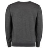 Kustom Kit Men's Dark Grey Merino Blend V Neck Sweater