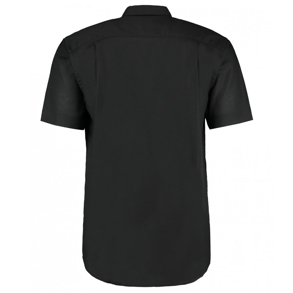 Kustom Kit Men's Black Short Sleeve Classic Fit Workwear Oxford Shirt