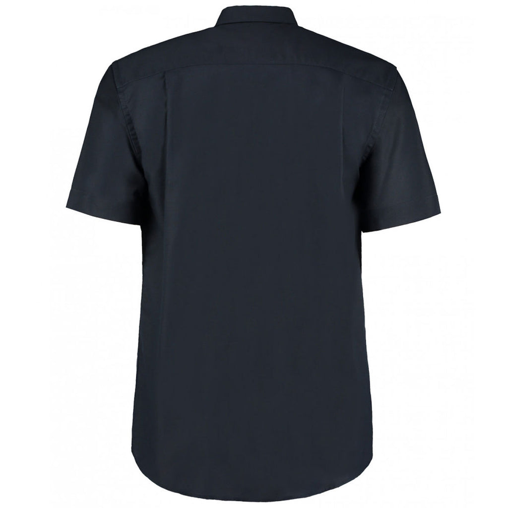 Kustom Kit Men's French Navy Short Sleeve Classic Fit Workwear Oxford Shirt