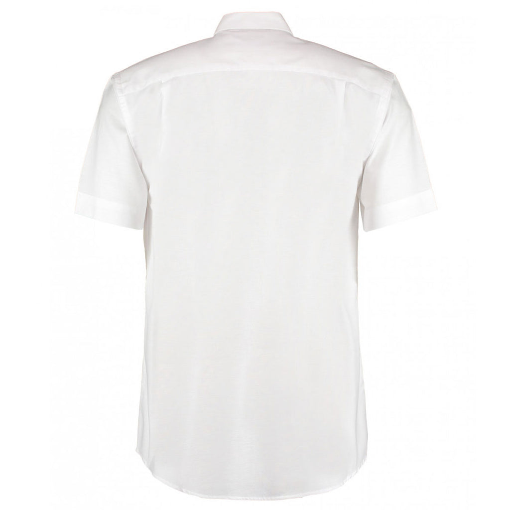 Kustom Kit Men's White Short Sleeve Classic Fit Workwear Oxford Shirt