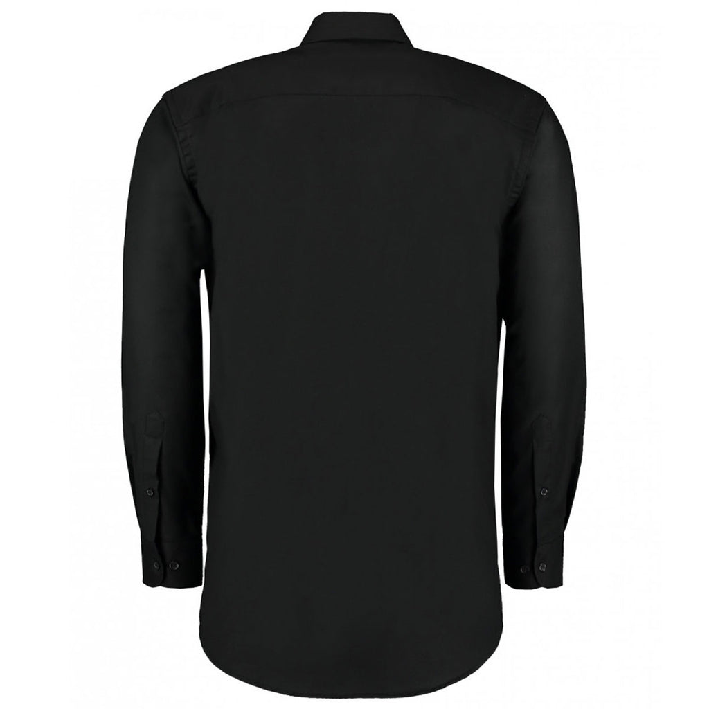 Kustom Kit Men's Black Long Sleeve Classic Fit Workwear Oxford Shirt