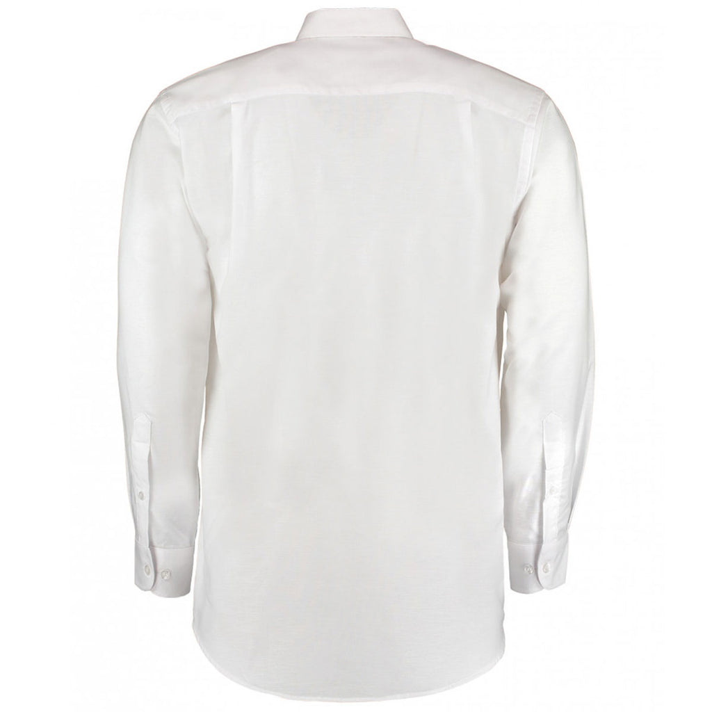 Kustom Kit Men's White Long Sleeve Classic Fit Workwear Oxford Shirt