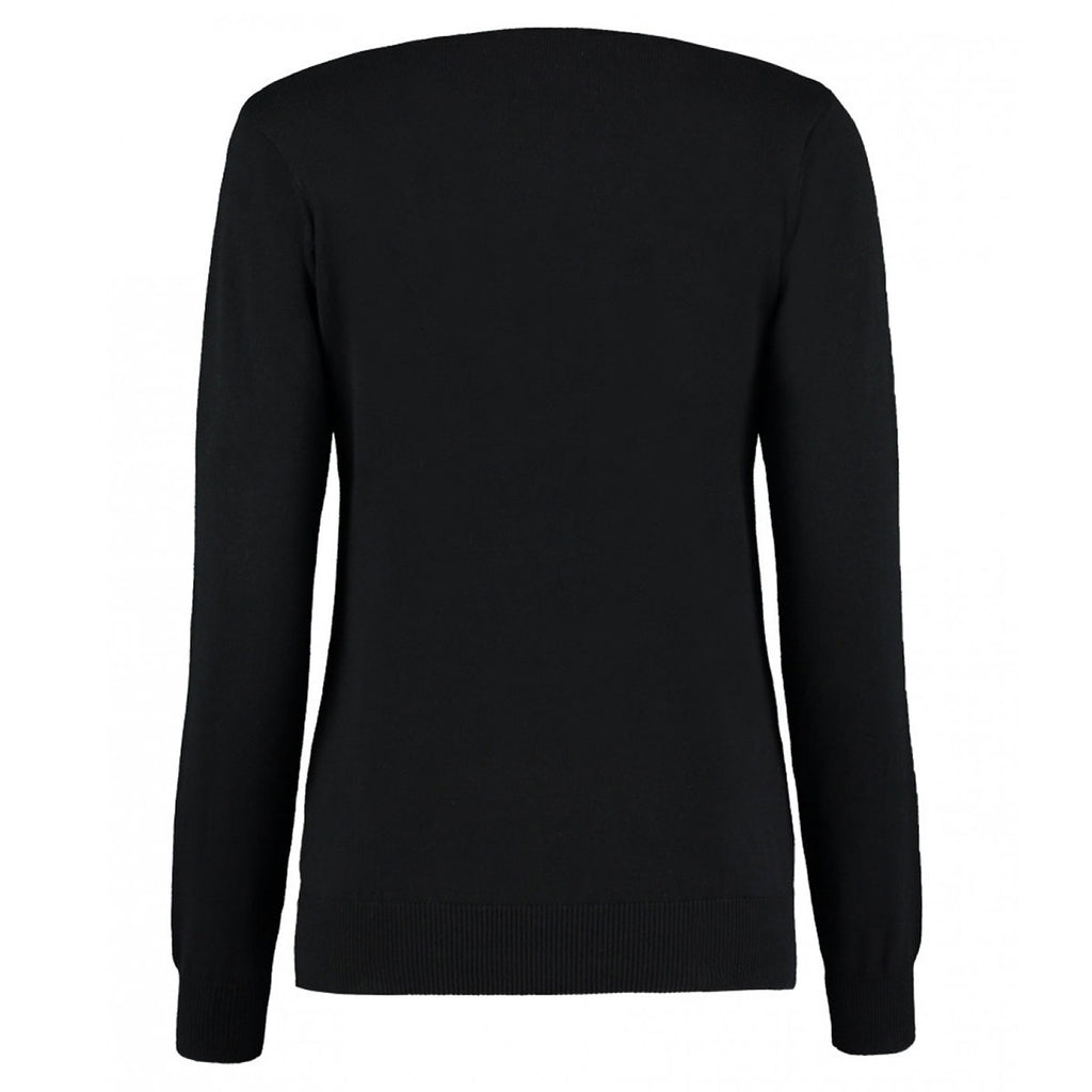 Kustom Kit Women's Black Arundel Cotton Acrylic V Neck Sweater