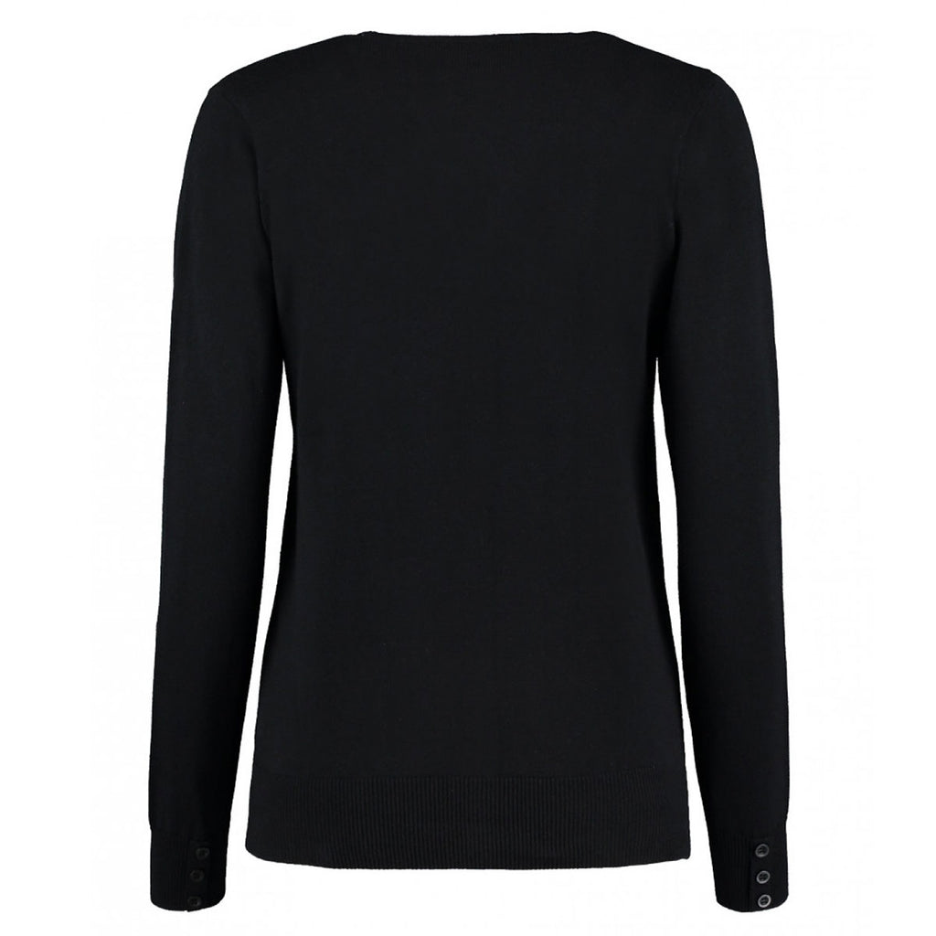 Kustom Kit Women's Black Arundel Cotton Acrylic V Neck Cardigan