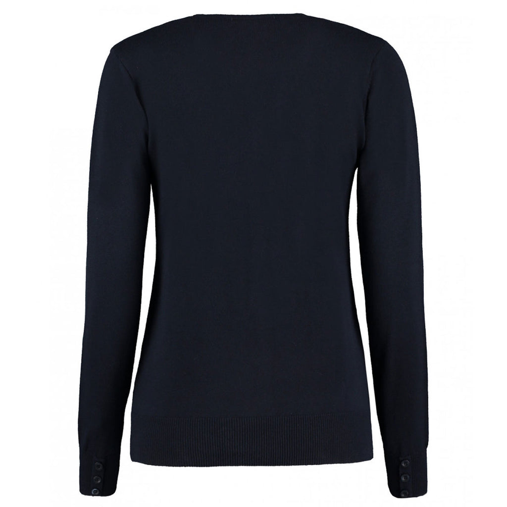 Kustom Kit Women's Navy Arundel Cotton Acrylic V Neck Cardigan