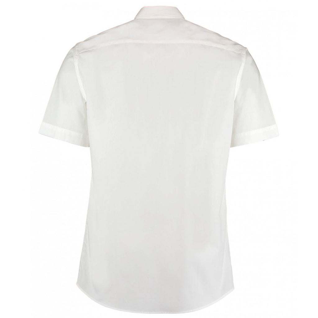 Kustom Kit Men's White Short Sleeve Tailored City Business Shirt