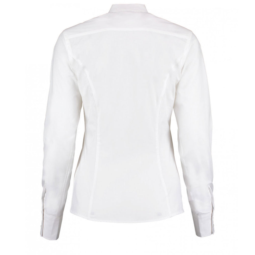 Kustom Kit Women's White Long Sleeve Tailored City Business Shirt