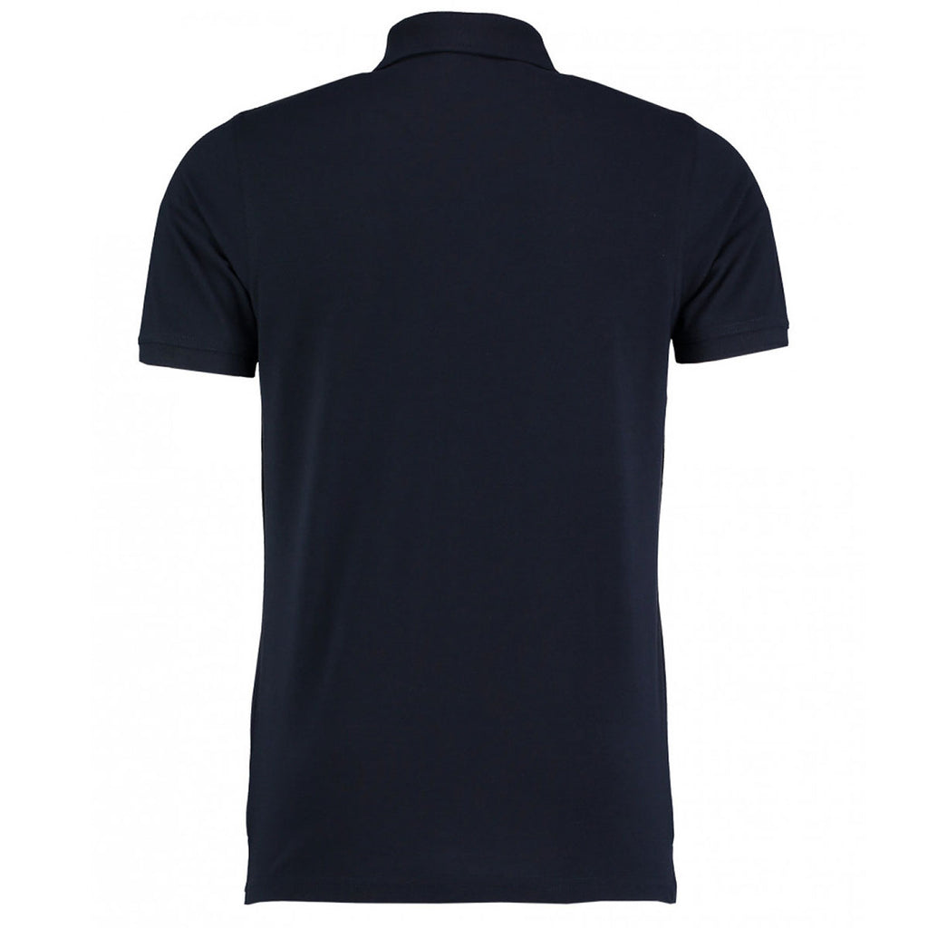 Kustom Kit Men's Navy Klassic Heavy Slim Fit Pique Polo Shirt