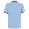 Kustom Kit Men's Light Blue/Navy Contrast Tipped Poly/Cotton Pique Polo Shirt