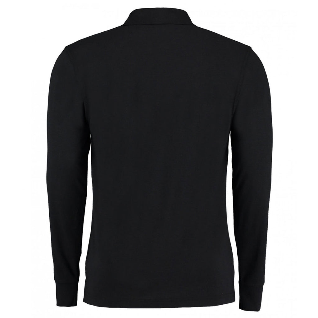 Kustom Kit Men's Black Long Sleeve Poly/Cotton Pique Polo Shirt
