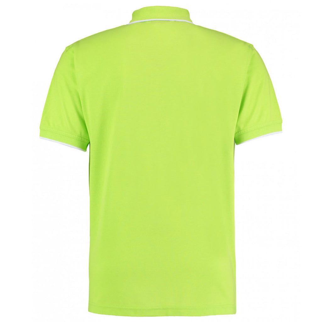 Kustom Kit Men's Lime/White Essential Poly/Cotton Pique Polo Shirt