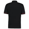 Kustom Kit Men's Black/Red Button Down Collar Contrast Pique Polo Shirt