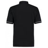 Kustom Kit Men's Black/White Button Down Collar Contrast Pique Polo Shirt