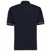 Kustom Kit Men's Navy/White Button Down Collar Contrast Pique Polo Shirt