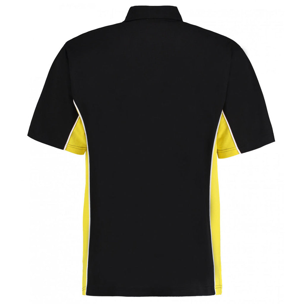 Gamegear Men's Black/Yellow Track Poly/Cotton Pique Polo Shirt