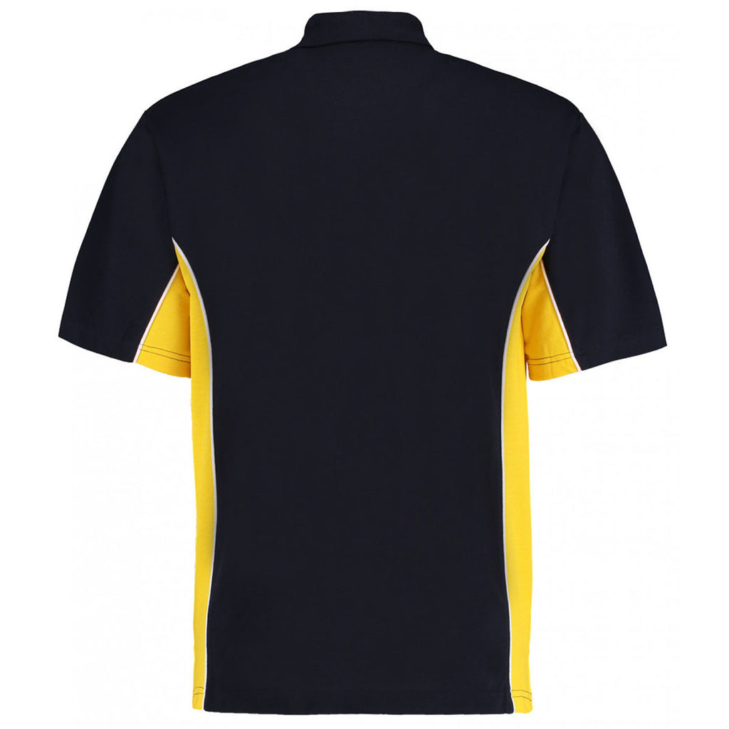 Gamegear Men's Navy/Mid Yellow Track Poly/Cotton Pique Polo Shirt