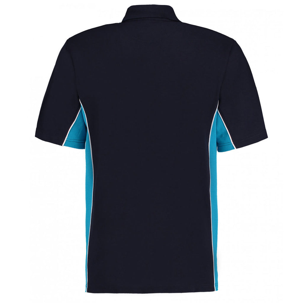 Gamegear Men's Navy/Turquoise Track Poly/Cotton Pique Polo Shirt