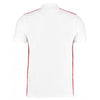 Kustom Kit Men's White/Red Team Style Slim Fit Pique Polo Shirt