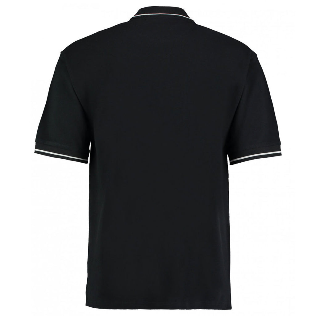 Kustom Kit Men's Black/White St Mellion Tipped Cotton Pique Polo Shirt