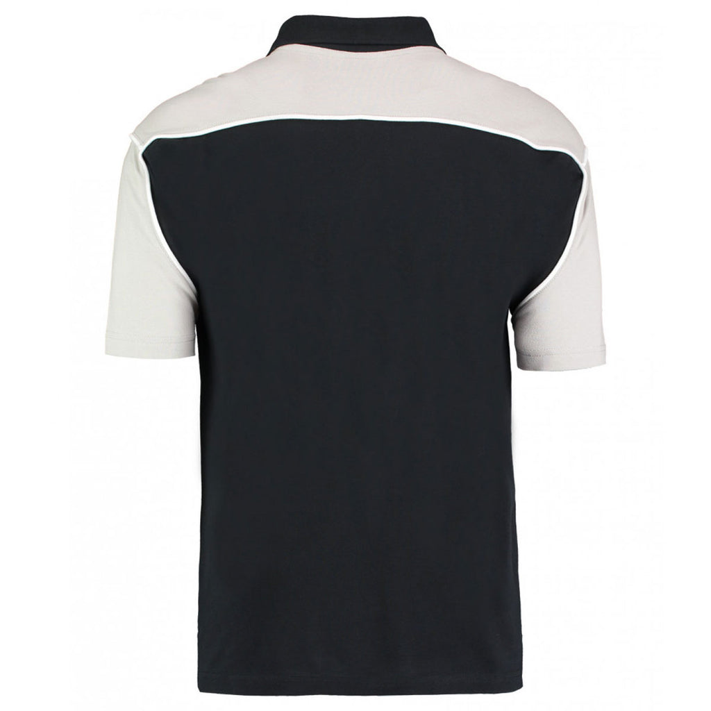 Gamegear Formula Racing Men's Black/Silver Monaco Cotton Pique Polo Shirt