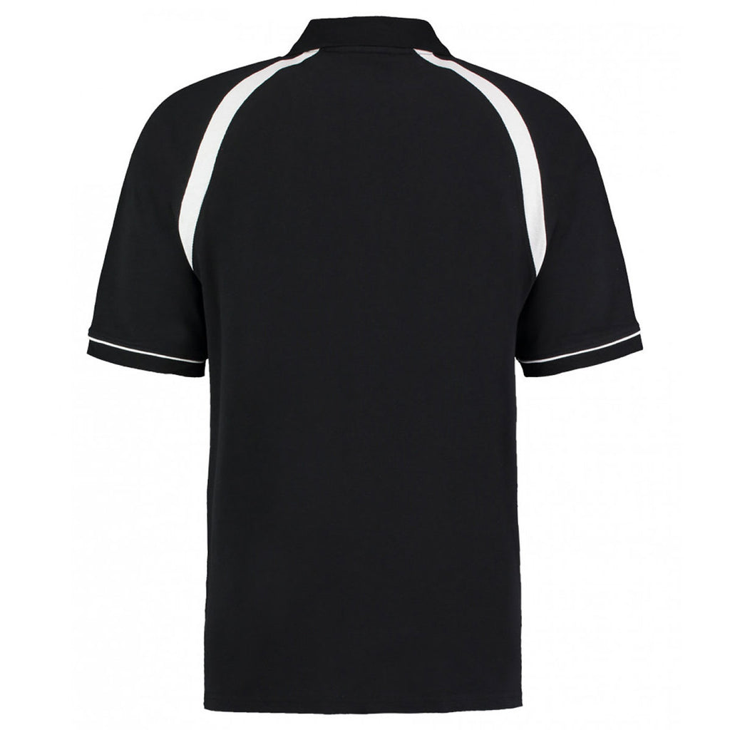 Kustom Kit Men's Black/White Oak Hill Cotton Pique Polo Shirt