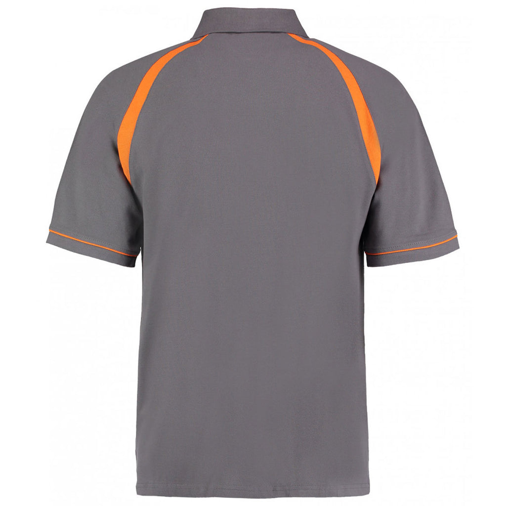 Kustom Kit Men's Charcoal/Orange Oak Hill Cotton Pique Polo Shirt