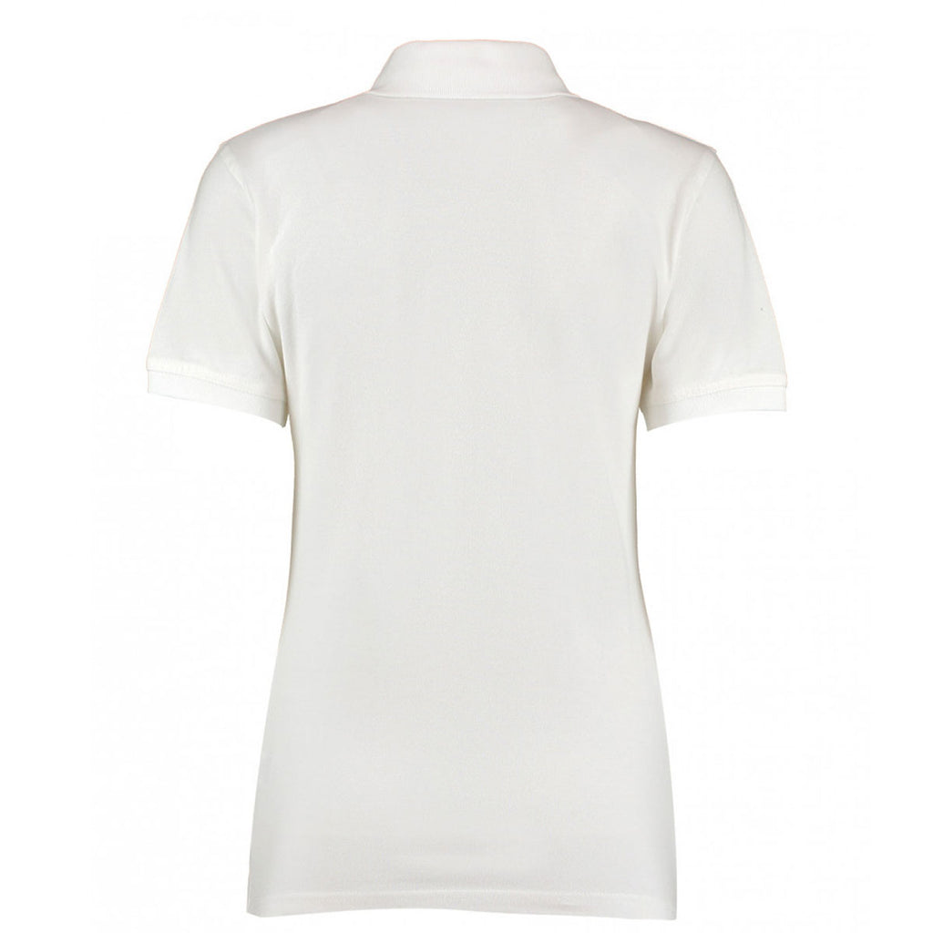 Kustom Kit Women's White Kate Cotton Pique Polo Shirt