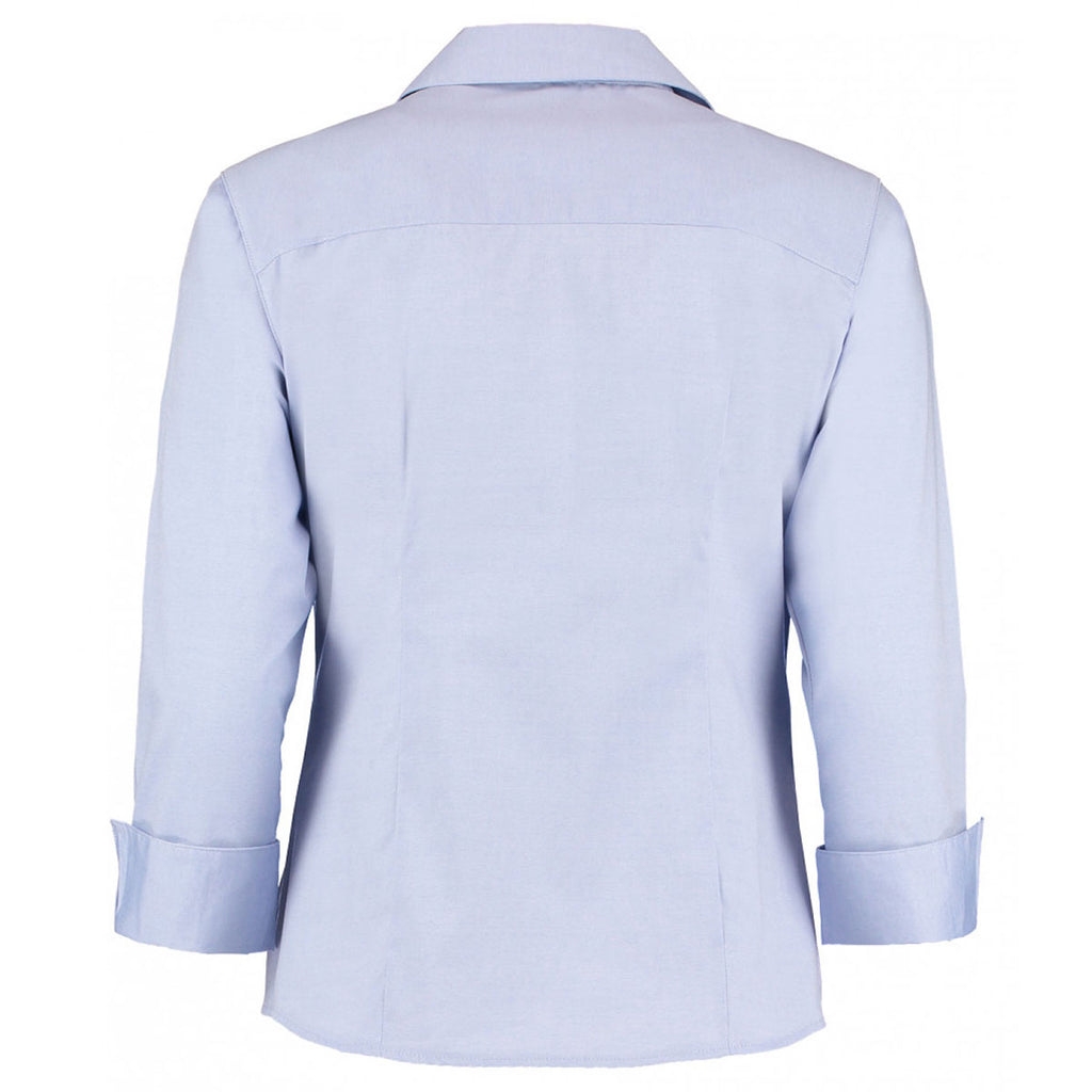 Kustom Kit Women's Light Blue Premium 3/4 Sleeve Tailored Oxford Shirt