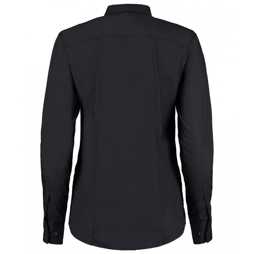 Kustom Kit Women's Black Long Sleeve Classic Fit Workforce Shirt