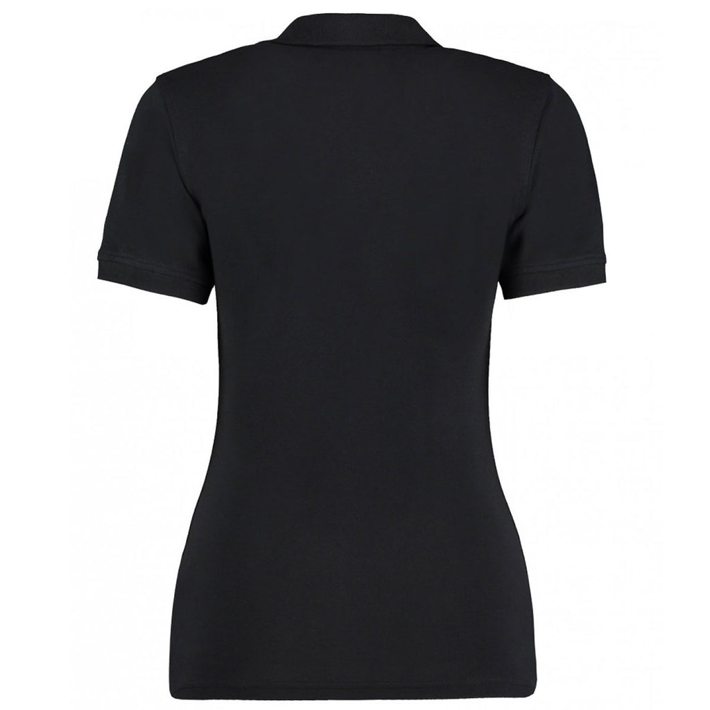 Kustom Kit Women's Black Sophia Comfortec V Neck Polo Shirt