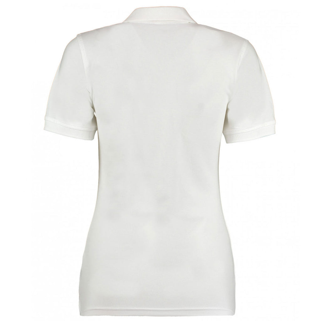 Kustom Kit Women's White Sophia Comfortec V Neck Polo Shirt