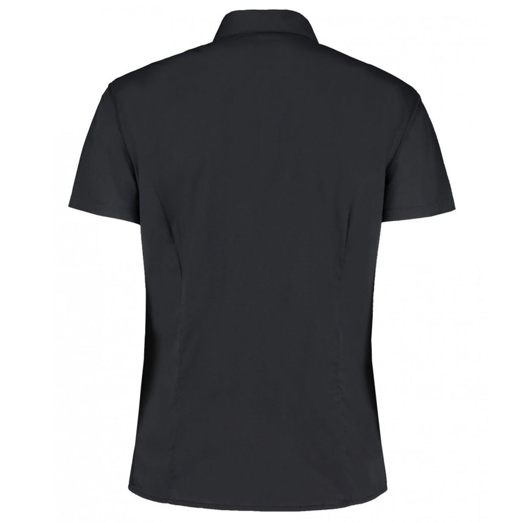 Bargear Women's Black Short Sleeve Tailored Mandarin Collar Shirt