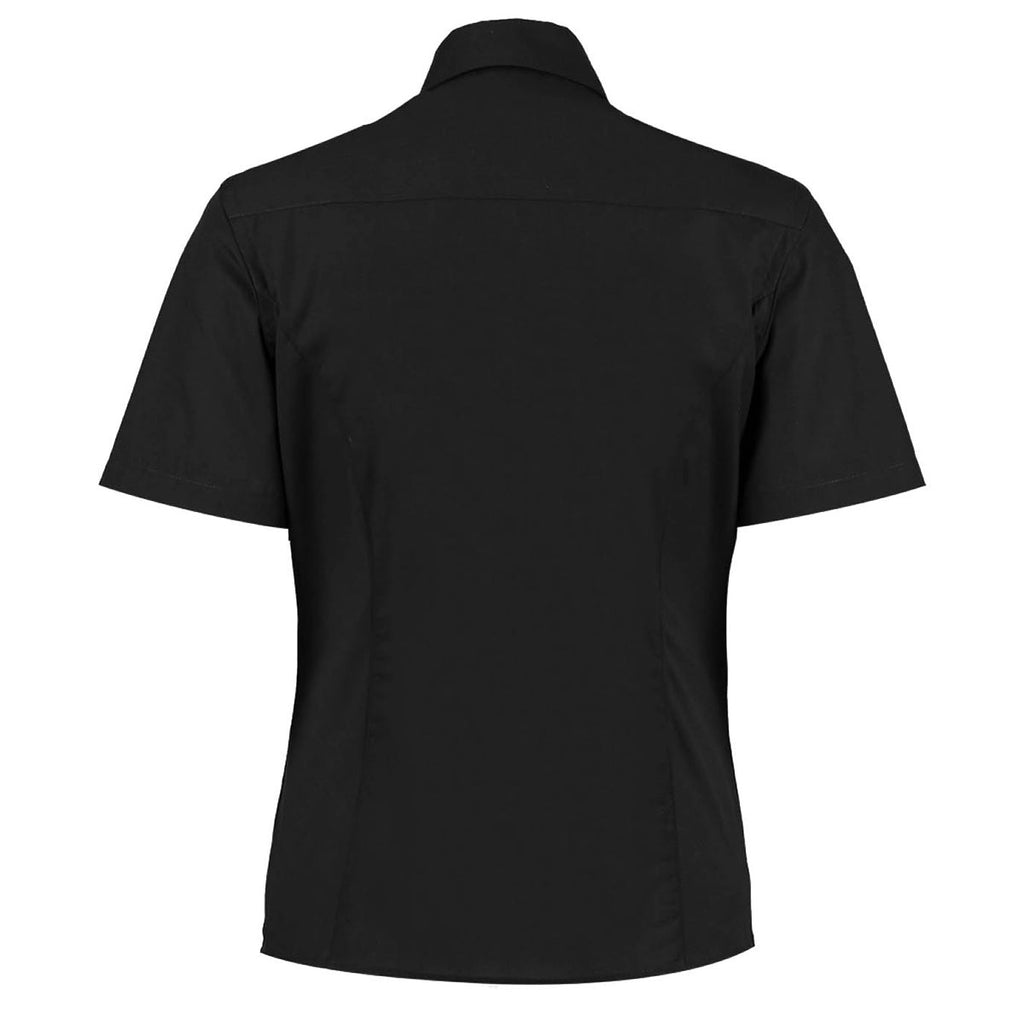 Kustom Kit Women's Black Short Sleeve Tailored Business Shirt