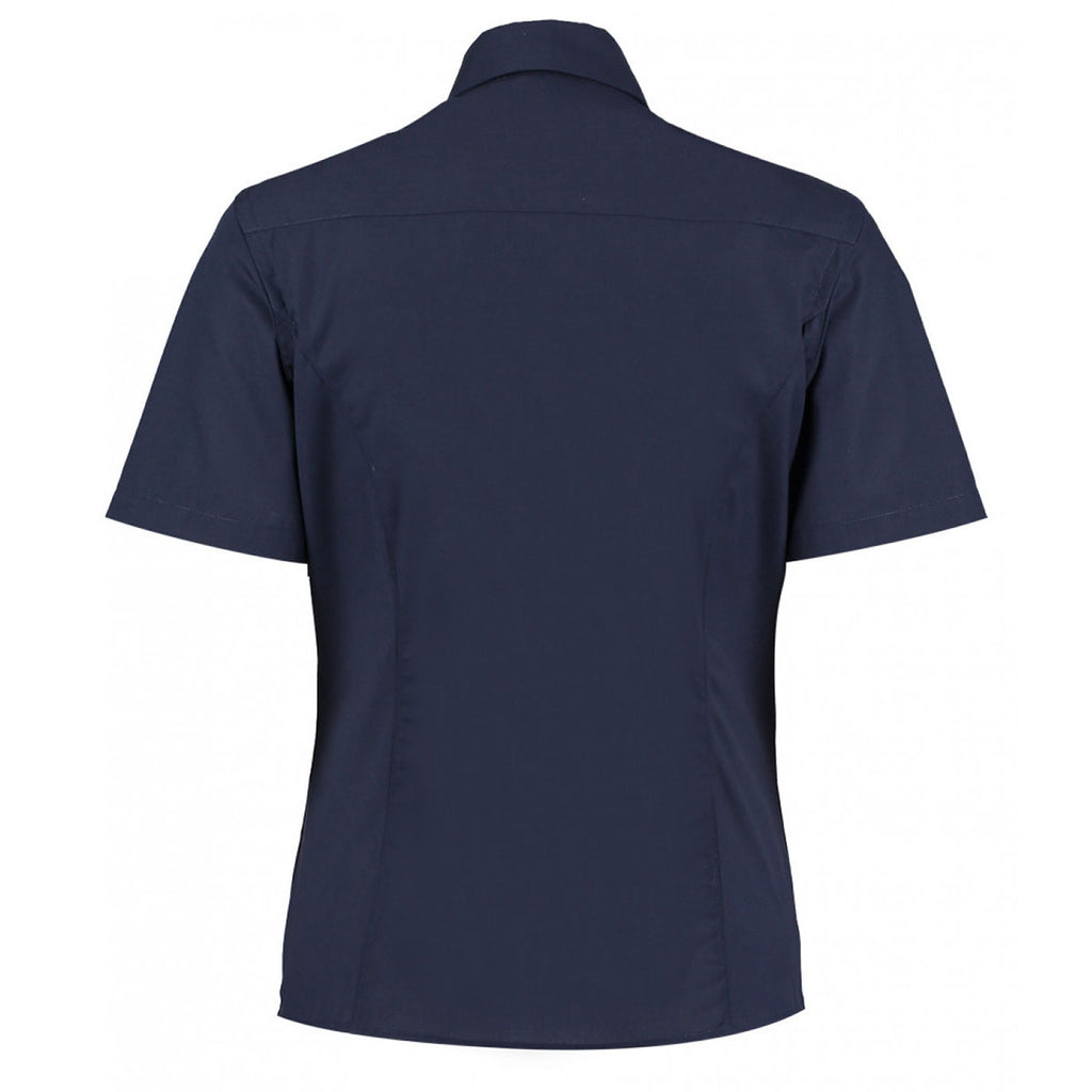 Kustom Kit Women's Dark Navy Short Sleeve Tailored Business Shirt