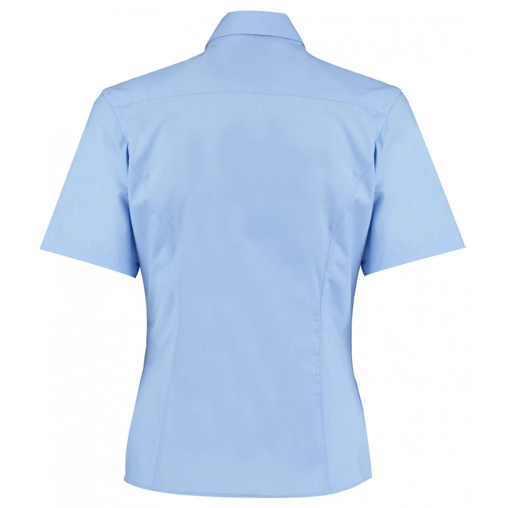 Kustom Kit Women's Light Blue Short Sleeve Tailored Business Shirt
