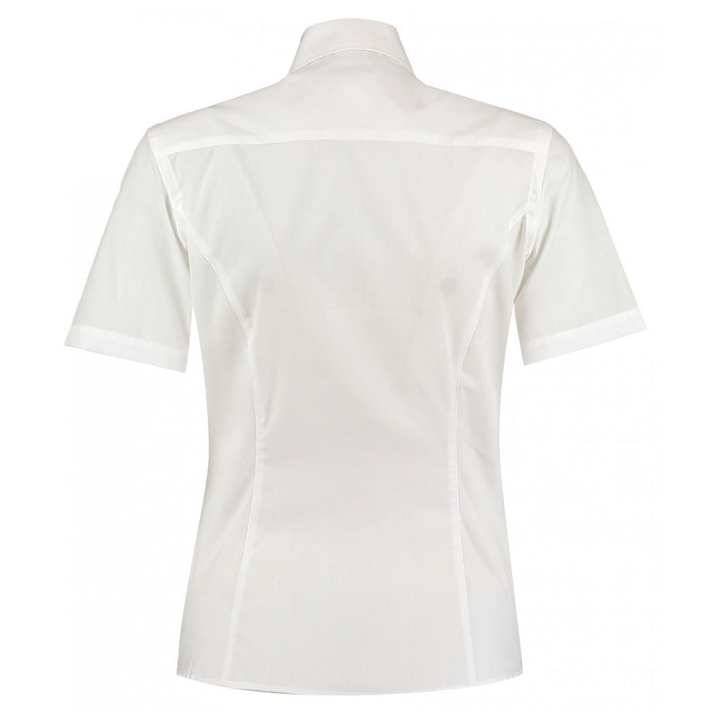 Kustom Kit Women's White Short Sleeve Tailored Business Shirt