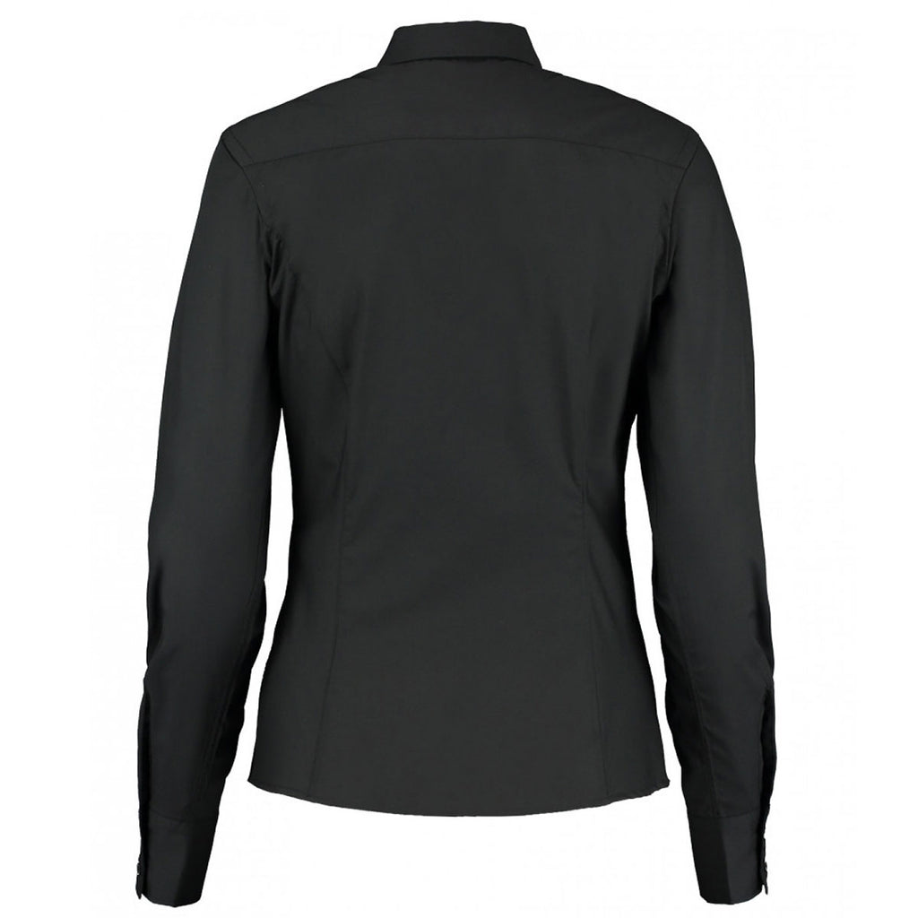 Kustom Kit Women's Black Long Sleeve Tailored Business Shirt