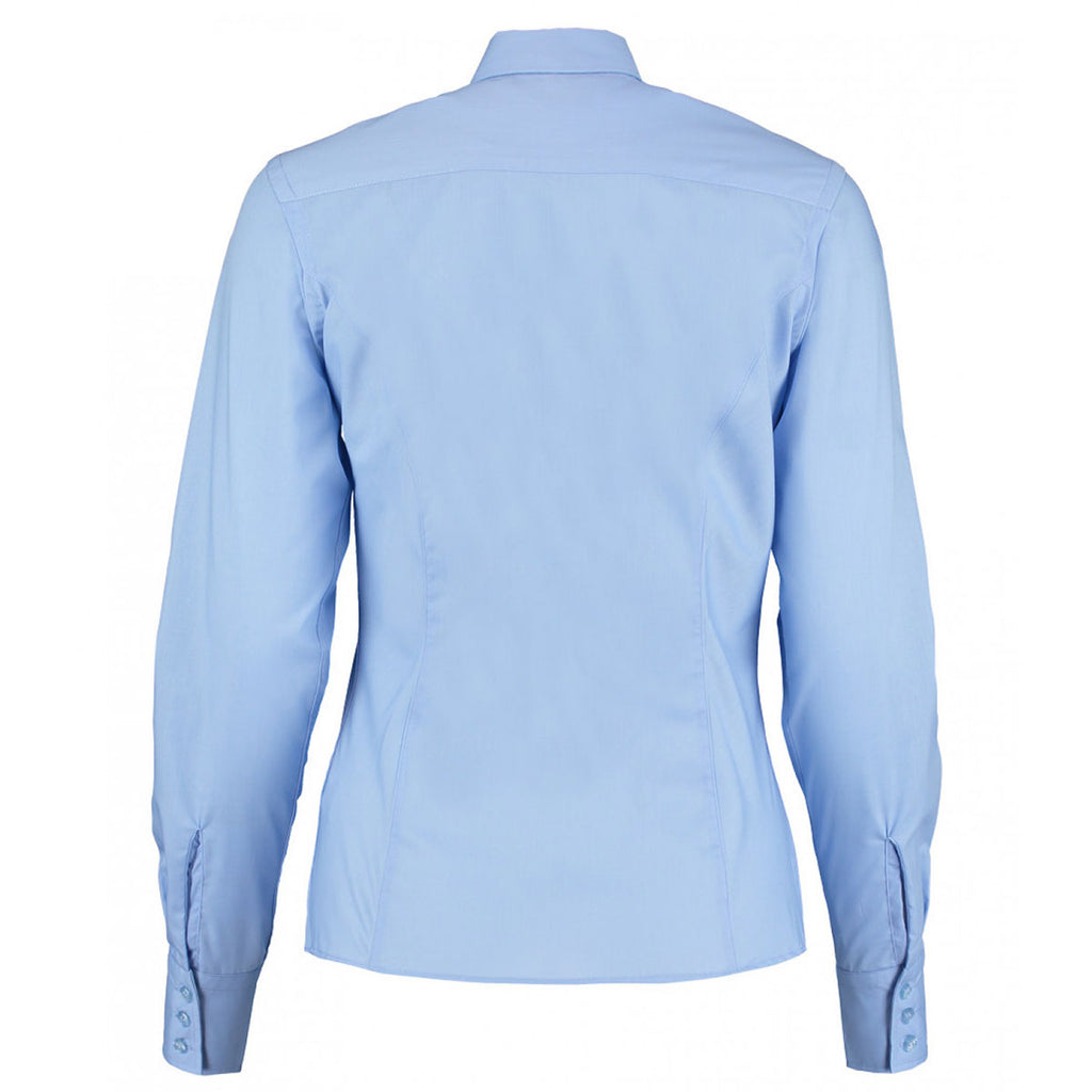 Kustom Kit Women's Light Blue Long Sleeve Tailored Business Shirt