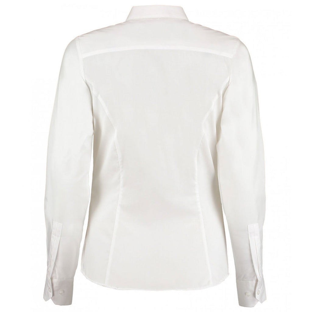 Kustom Kit Women's White Long Sleeve Tailored Contemporary Business Shirt