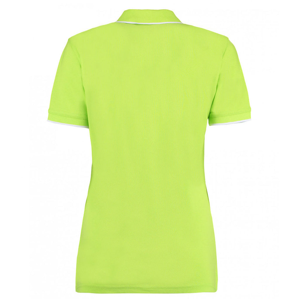 Kustom Kit Women's Lime/White Essential Poly/Cotton Pique Polo Shirt