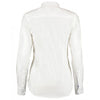 Kustom Kit Women's White/Mid Blue Premium Long Sleeve Contrast Tailored Fit Oxford Shirt