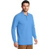 Port Authority Men's Azure Blue Ezcotton Long Sleeve Polo